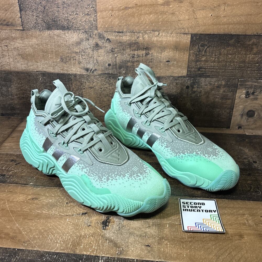 Adidas Trae Young 3 Jade Mint Silver Metallic Basketball IF5591 Shoes Size 12
